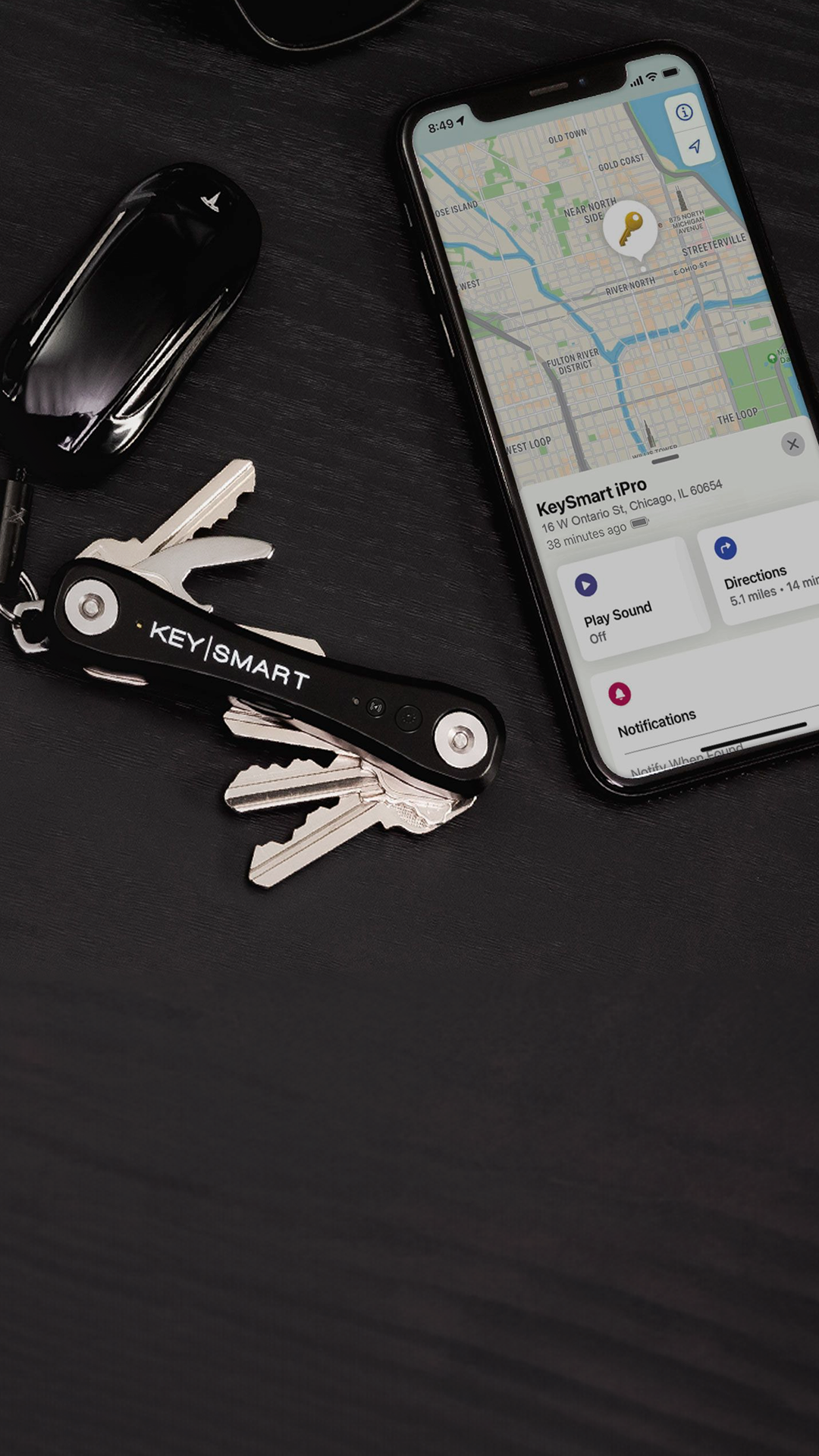 KeySmart Mini porte-clé en cuir - Porte-clé en cuir marron pour porte-clés  - Avec clip inclus, porte-clé intelligent, porte-clés intelligent - Attache  clé de voiture - Jusqu'à 5 clés, marron : 