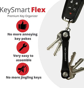 Keysmart Flex Kompakter Schlüsselhalter Schwarz