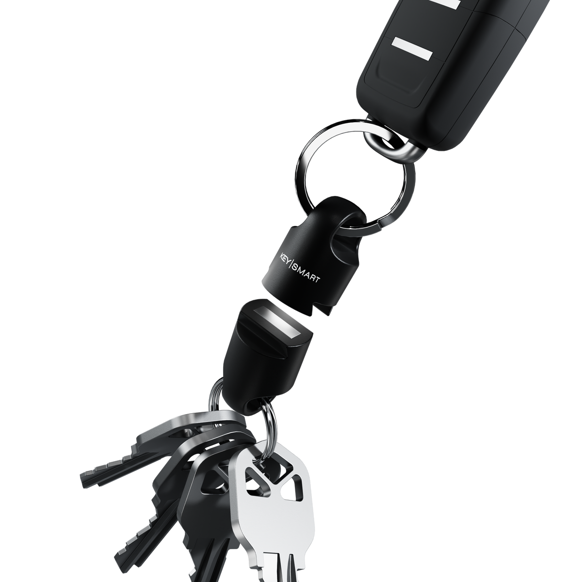 KeySmart Llavero EDC de acero inoxidable para fijar llaves, llavero de  coche y más, gran pieza de bucle multiusos para fijar accesorios a KeySmart