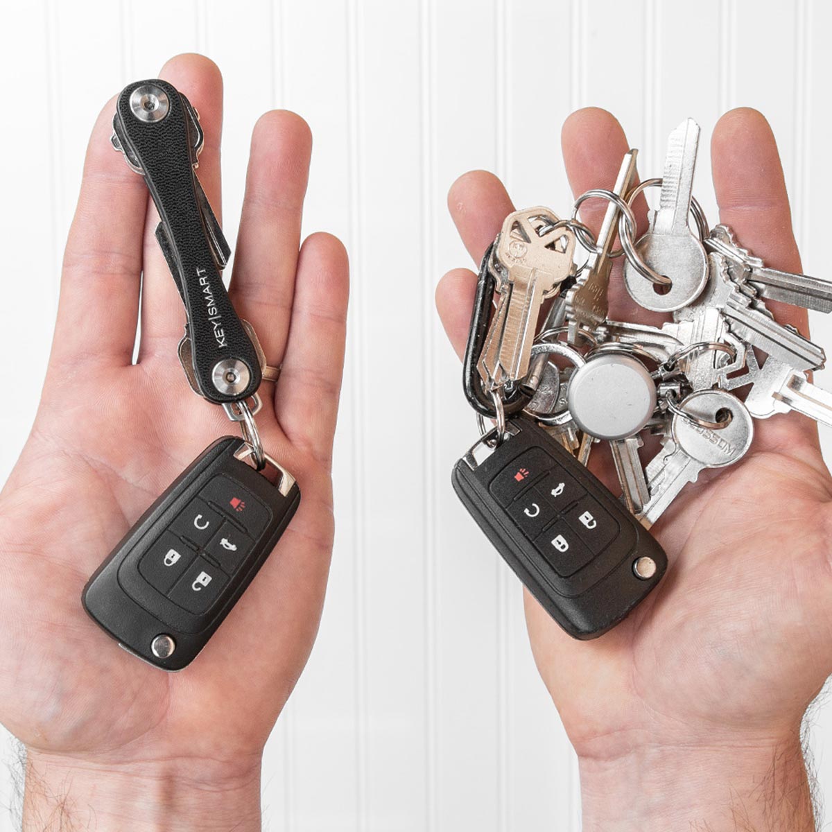 GORGECRAFT 2PCS Leather Key Organizer Keychain Compact Key Holder