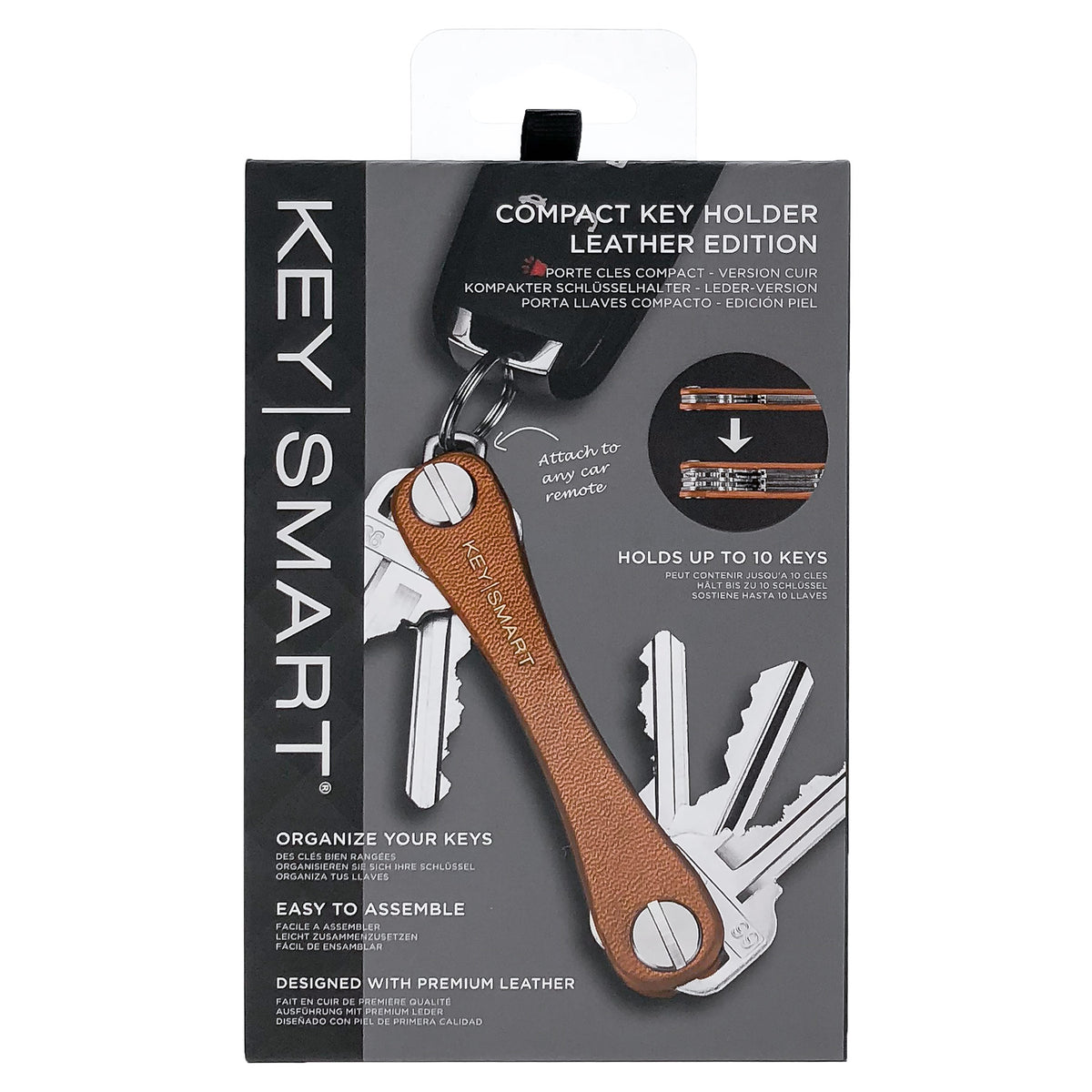KeySmart Key Holder - Leather - Tan